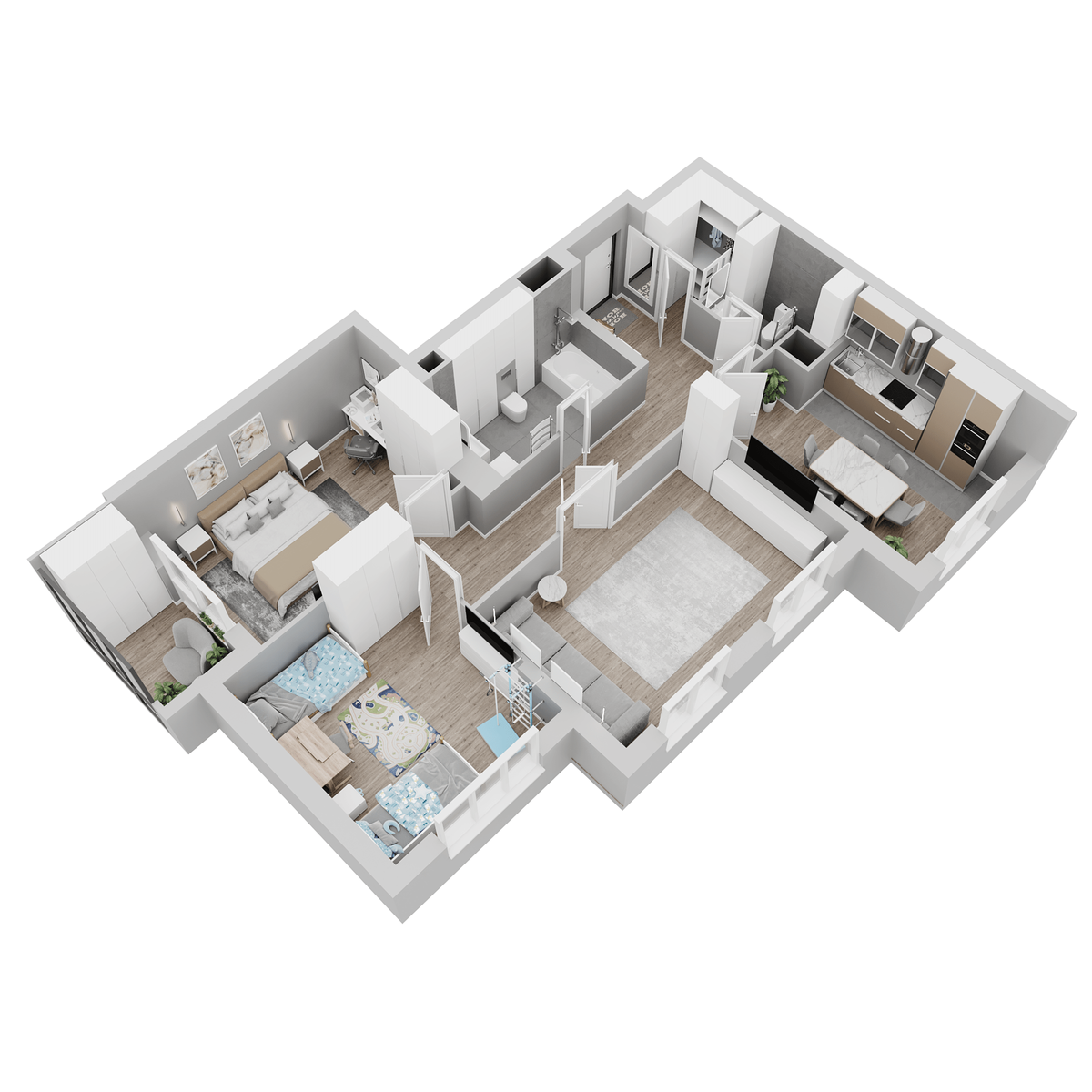 Планировка 3-комн. 3