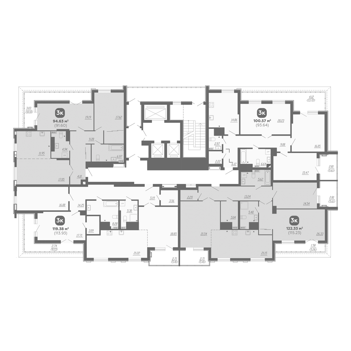 Планировка 3-комн. 4