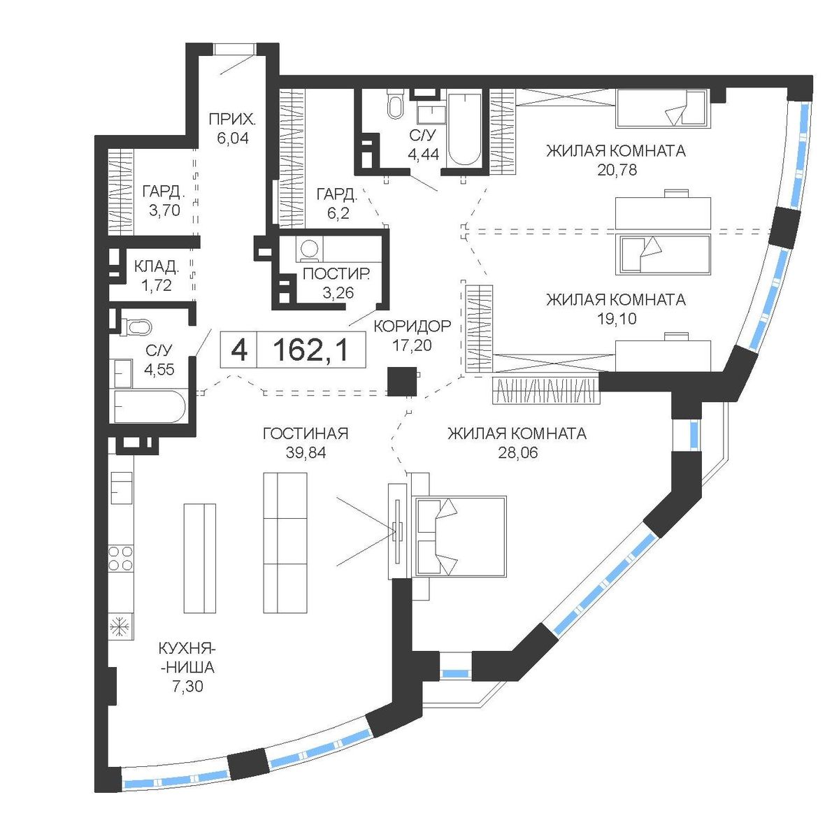 Планировка 4-комн.