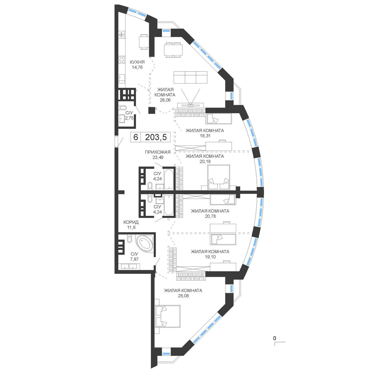 Планировка 6-комн.