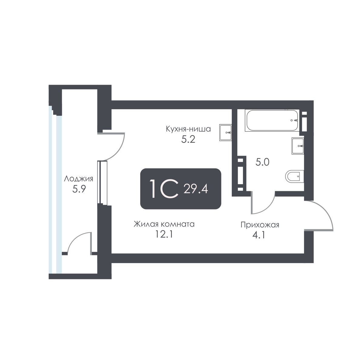 Студия, 26.4 м², № 392 в City Towers (Сити Тауэрс)