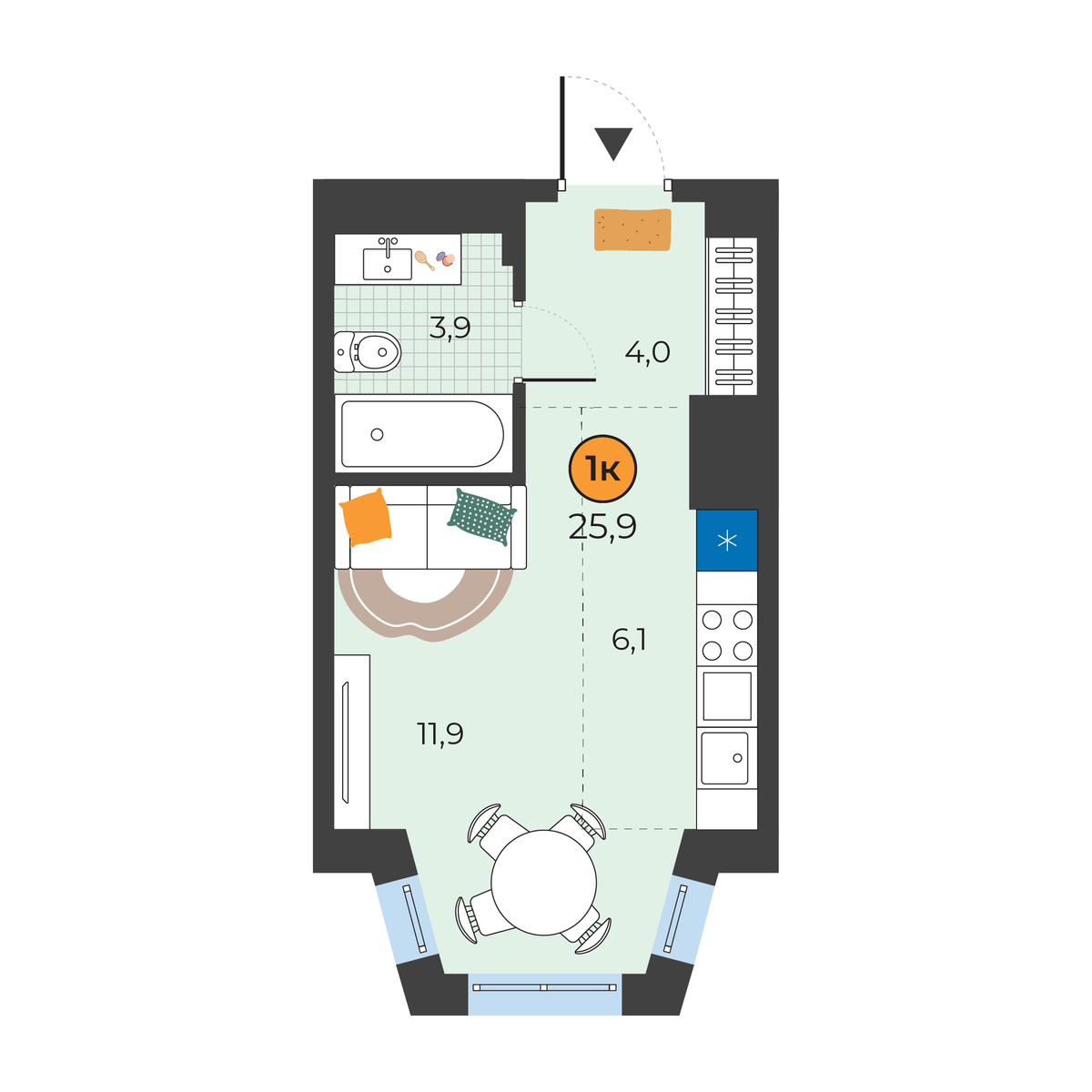 Планировка Студия