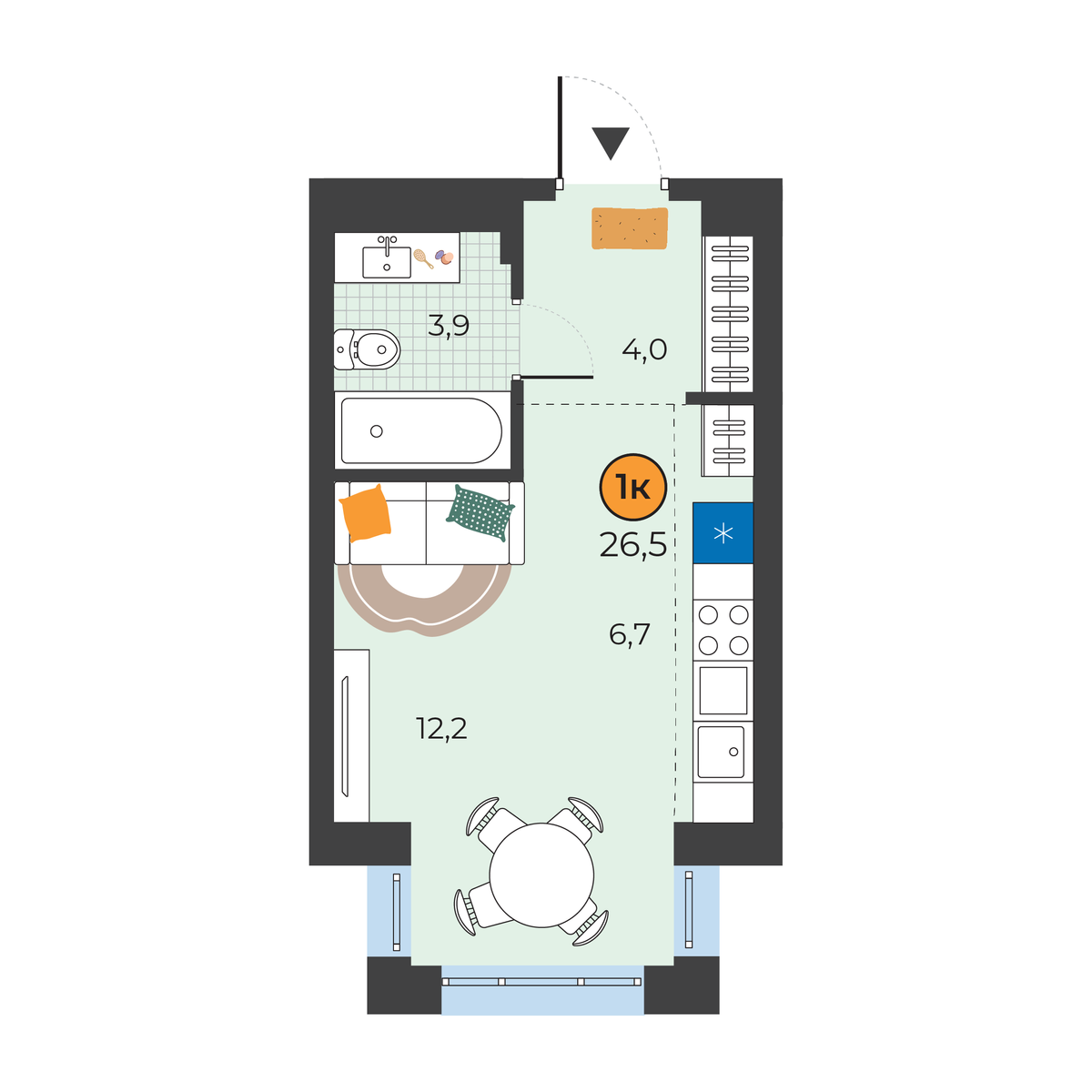 Планировка Студия