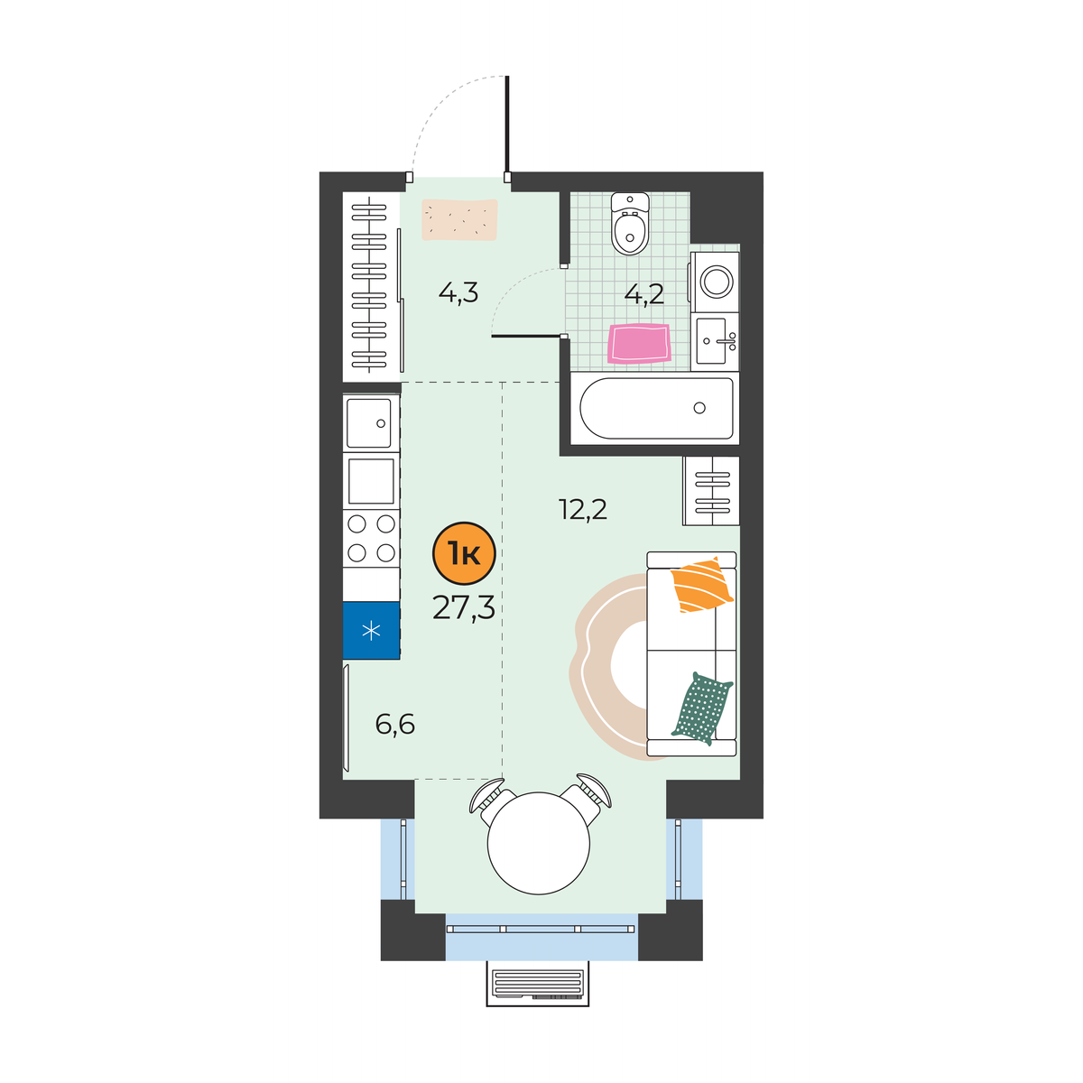 Планировка Студия