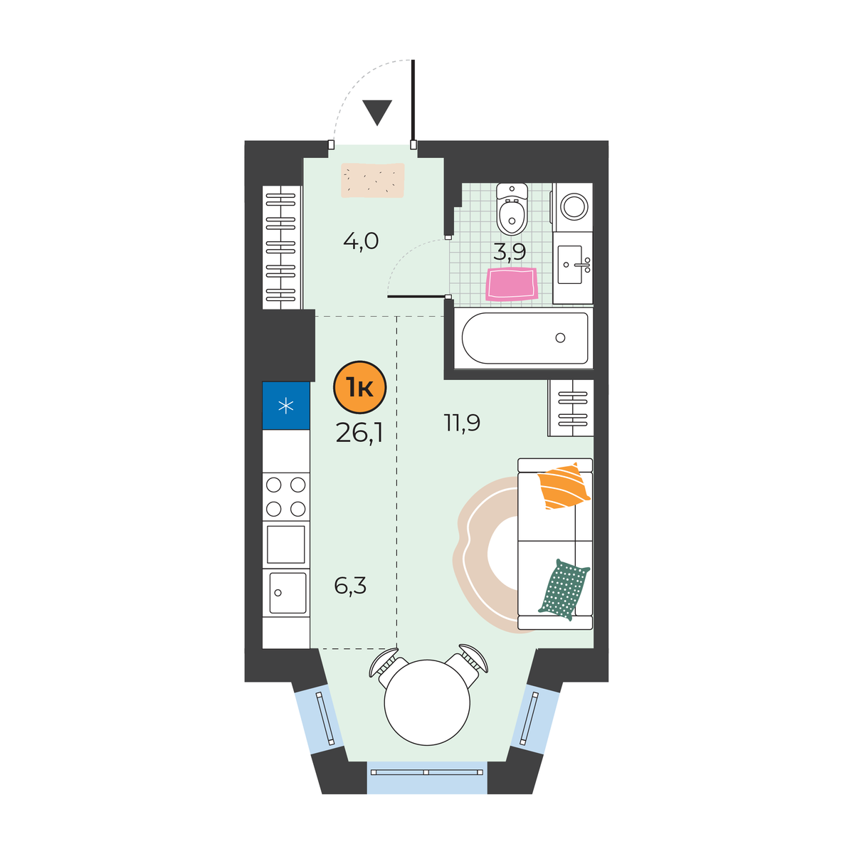 Планировка Студия