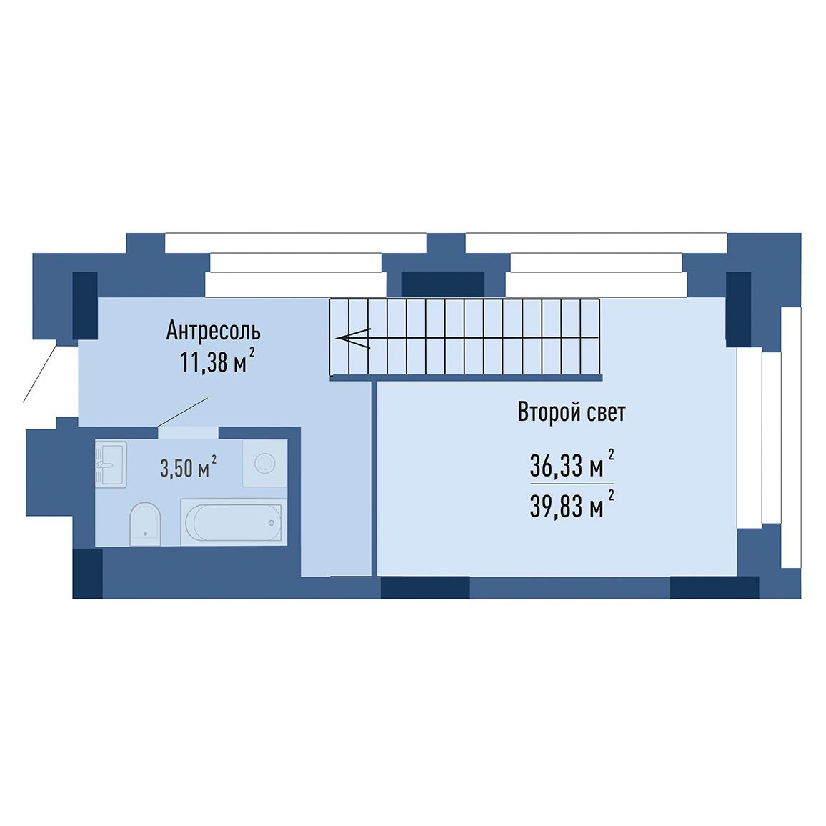 1-комнатная, 39.66 м², № 13009 в GAGARIN CITY (Гагарин Сити)