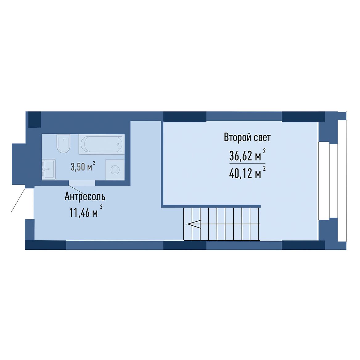 1-комнатная, 39.85 м², № 13012 в GAGARIN CITY (Гагарин Сити)