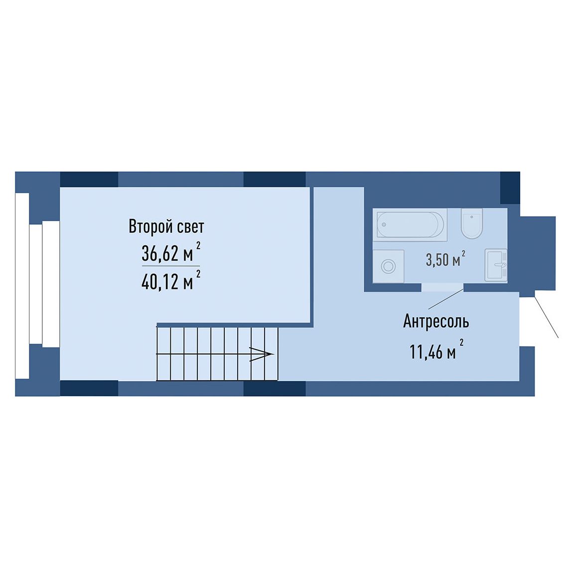 1-комнатная, 40.02 м², № 13002 в GAGARIN CITY (Гагарин Сити)