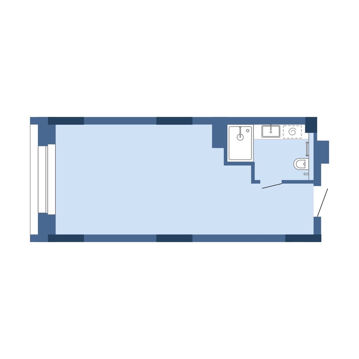 1-комнатная, 29.21 м², № 1904 в GAGARIN CITY (Гагарин Сити)