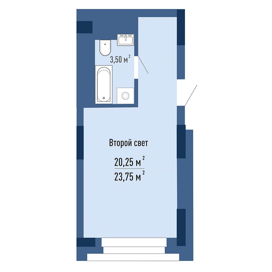 1-комнатная, 23.33 м², № 13016 в GAGARIN CITY (Гагарин Сити)