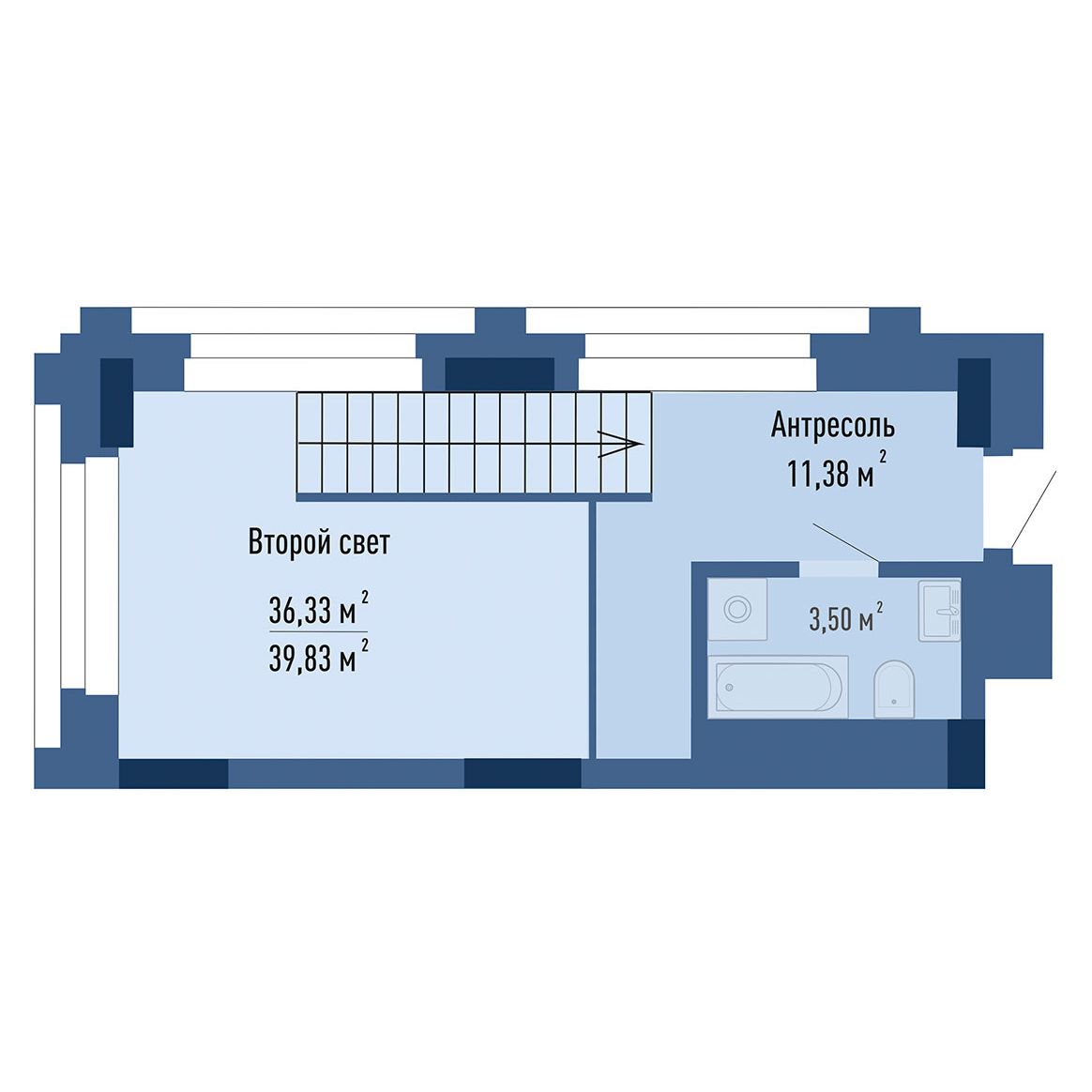 1-комнатная, 39.66 м², № 13007 в GAGARIN CITY (Гагарин Сити)