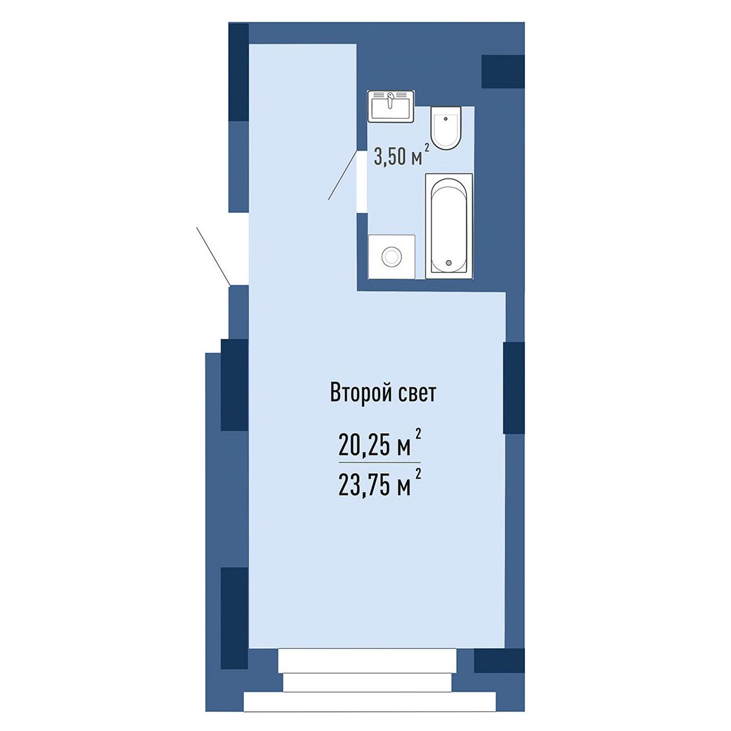 1-комнатная, 23.46 м², № 13017 в GAGARIN CITY (Гагарин Сити)