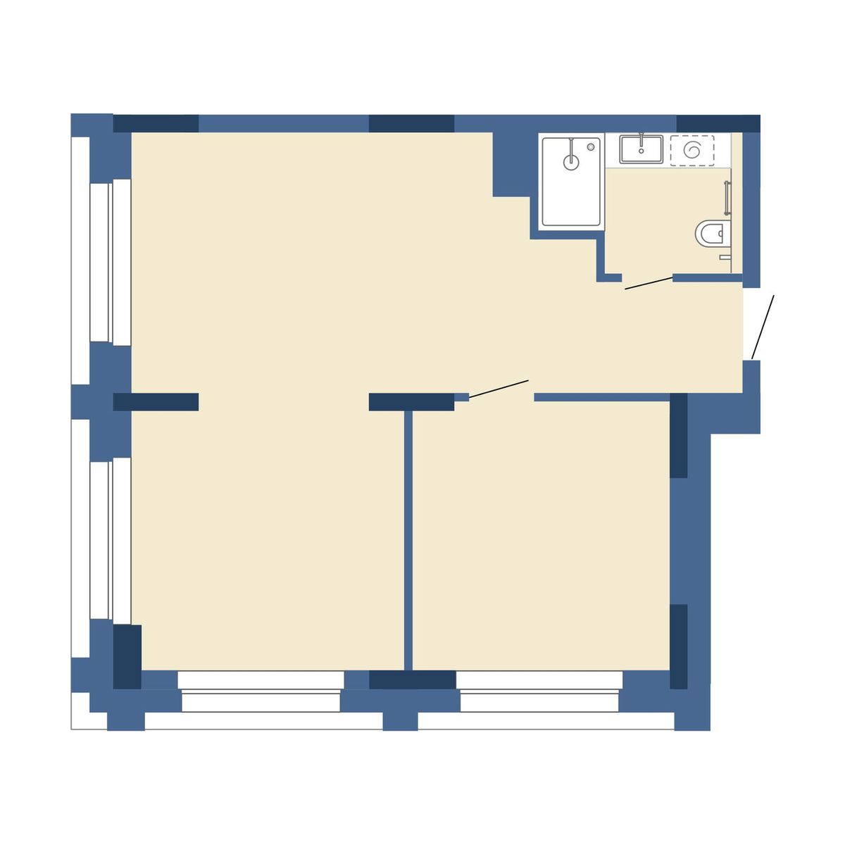 2-комнатная, 56.6 м², № 1901 в GAGARIN CITY (Гагарин Сити)