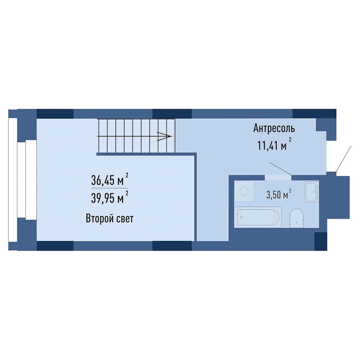 1-комнатная, 39.5 м², № 13003 в GAGARIN CITY (Гагарин Сити)