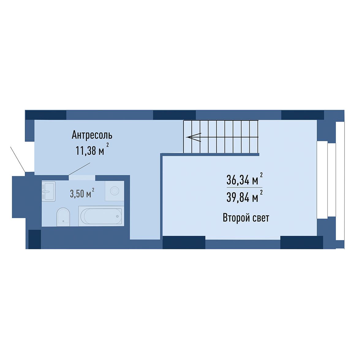 1-комнатная, 39.85 м², № 13011 в GAGARIN CITY (Гагарин Сити)