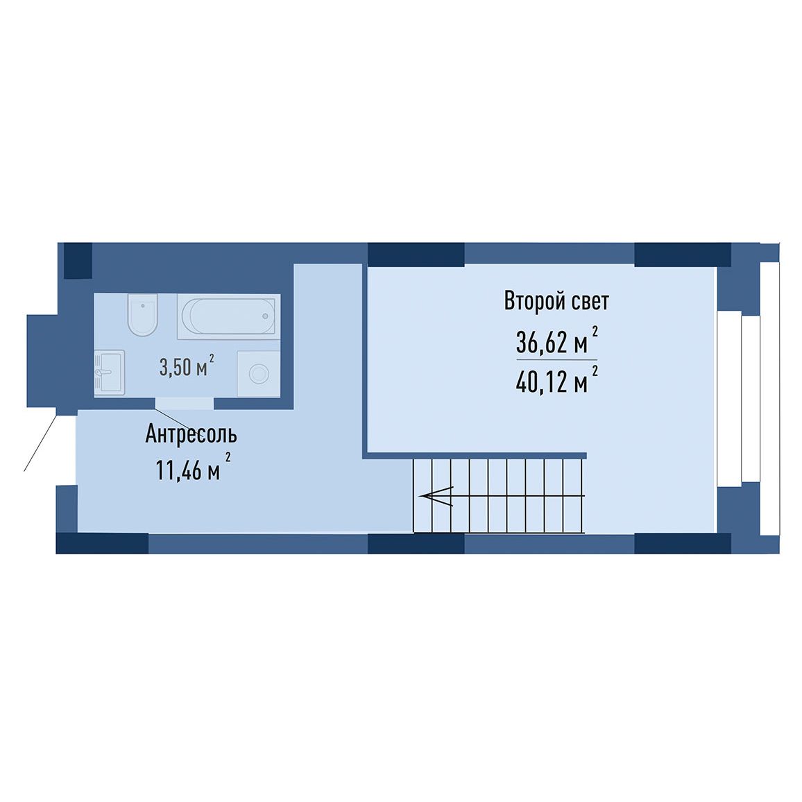 1-комнатная, 40.02 м², № 13010 в GAGARIN CITY (Гагарин Сити)