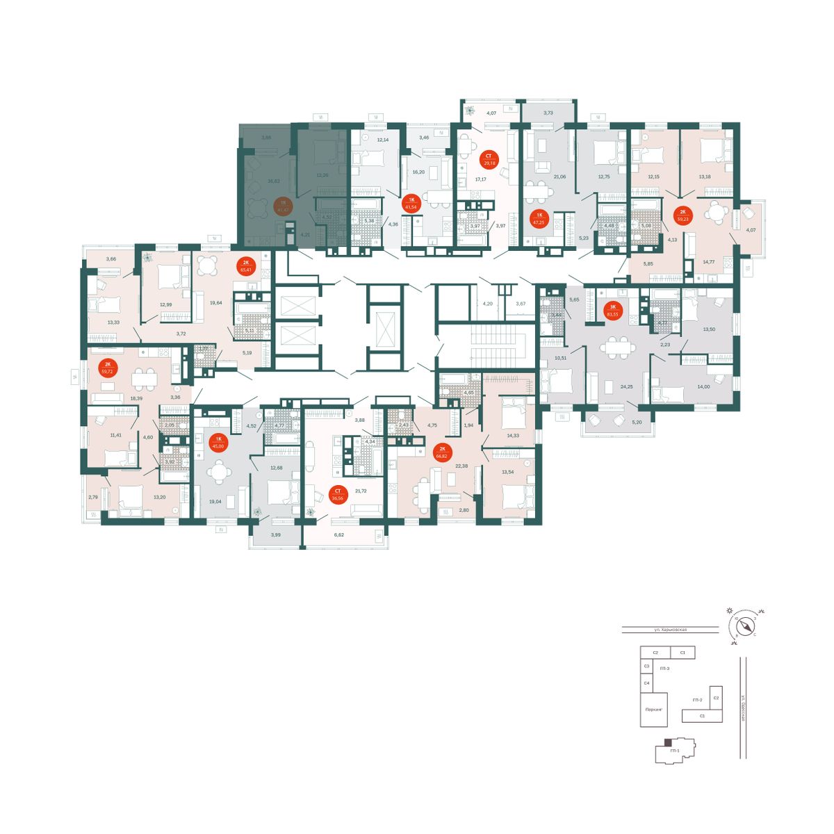 Планировка 1-комн. 3