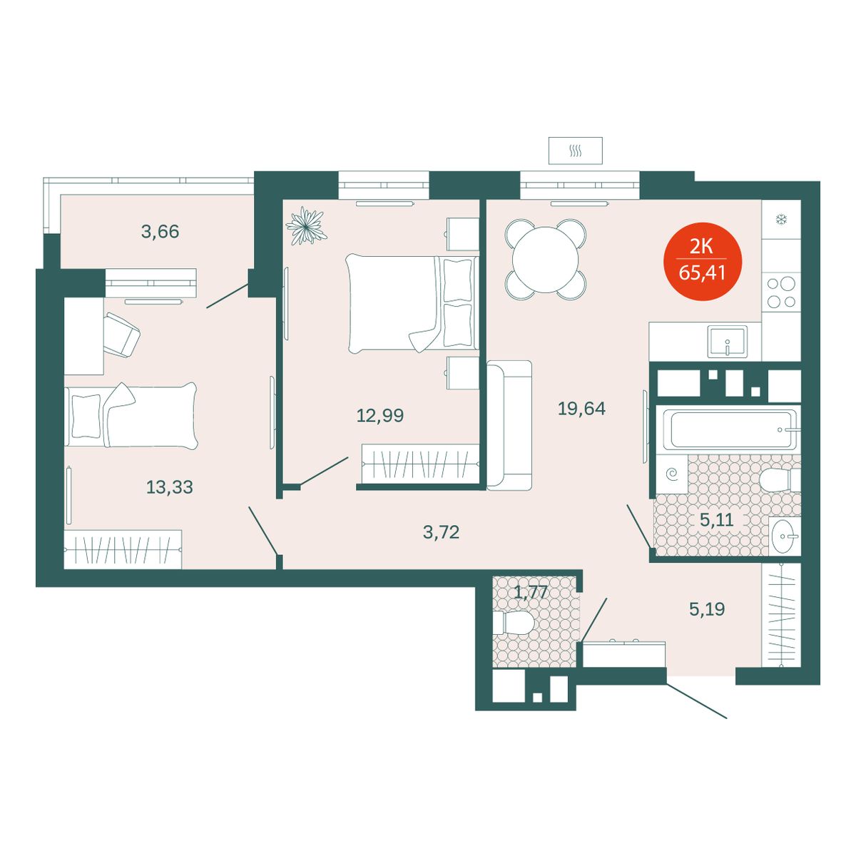 Планировка 2-комн.