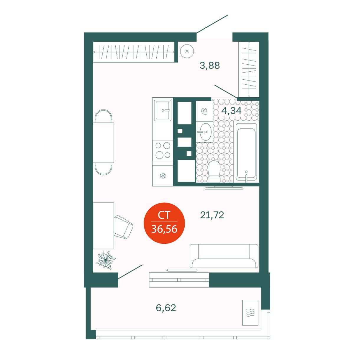 Планировка Студия
