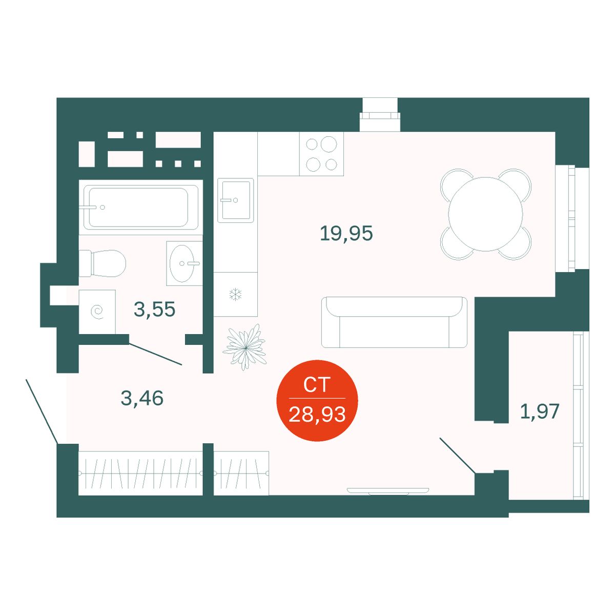 Планировка Студия