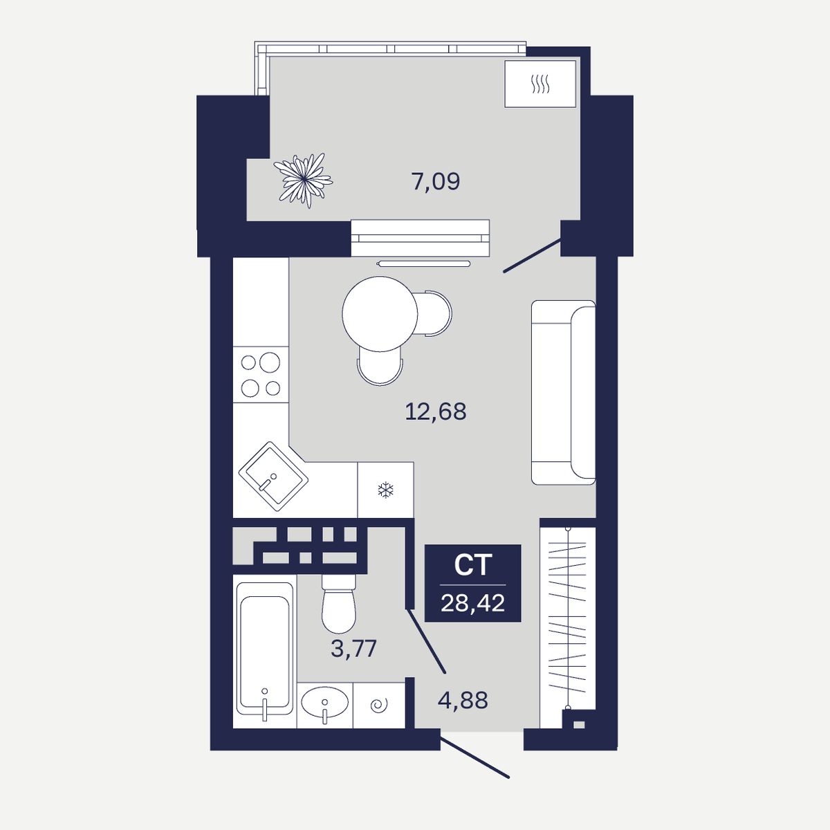 Планировка Студия