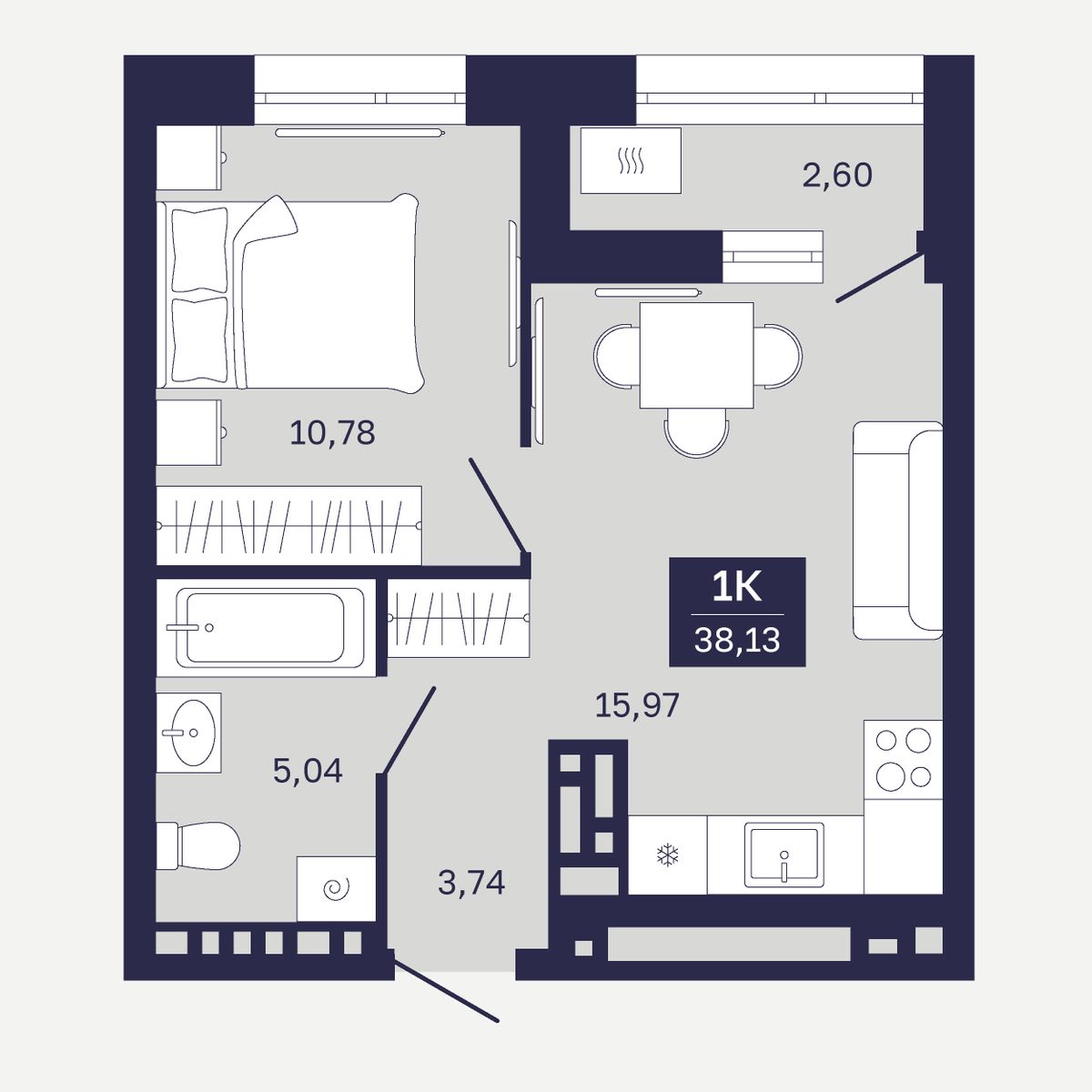 Планировка 1-комн.