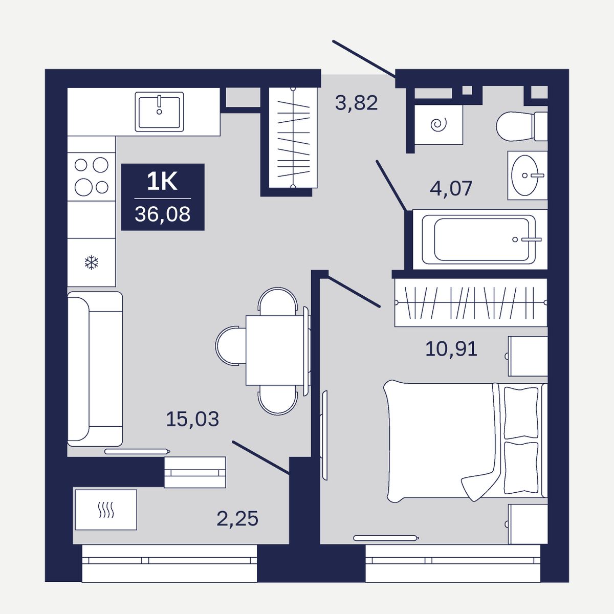 Планировка 1-комн.