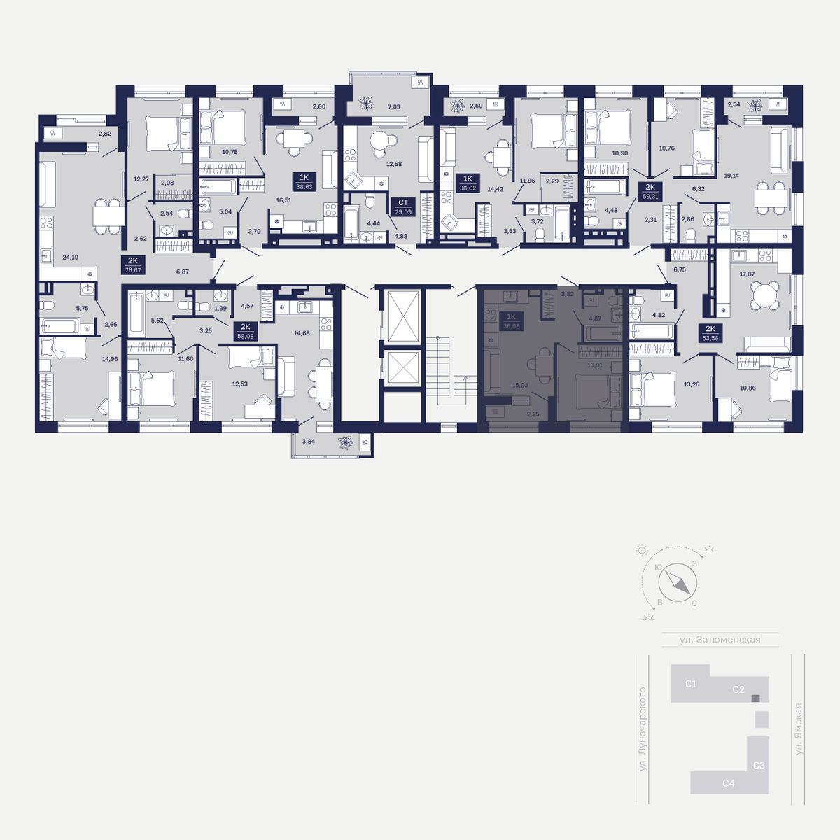 Планировка 1-комн. 3