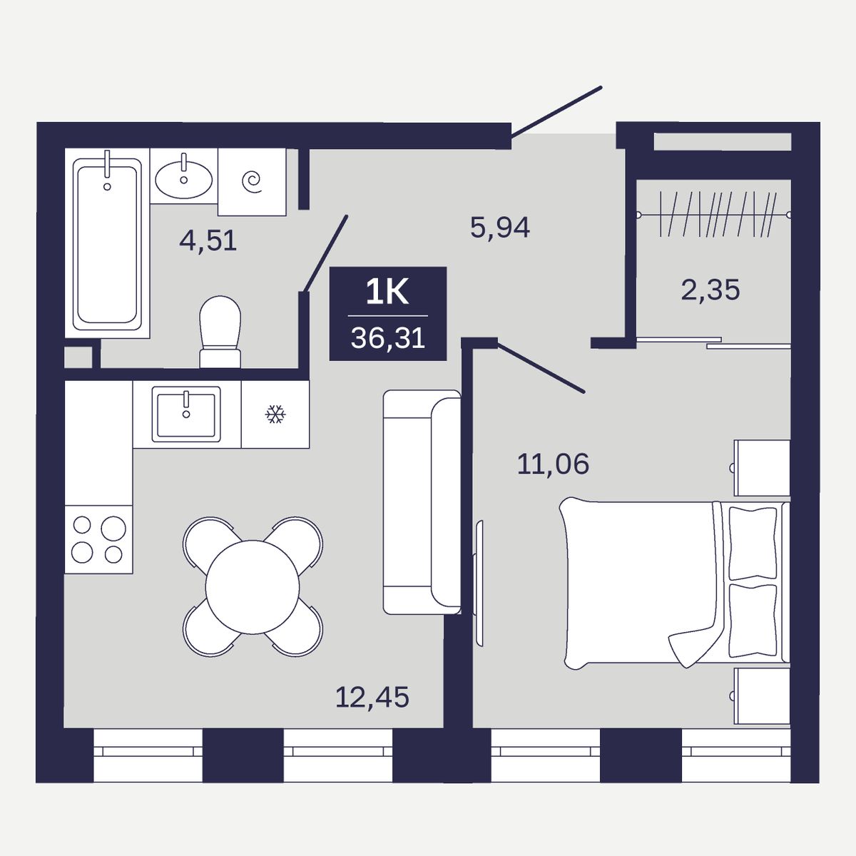 Планировка 1-комн.