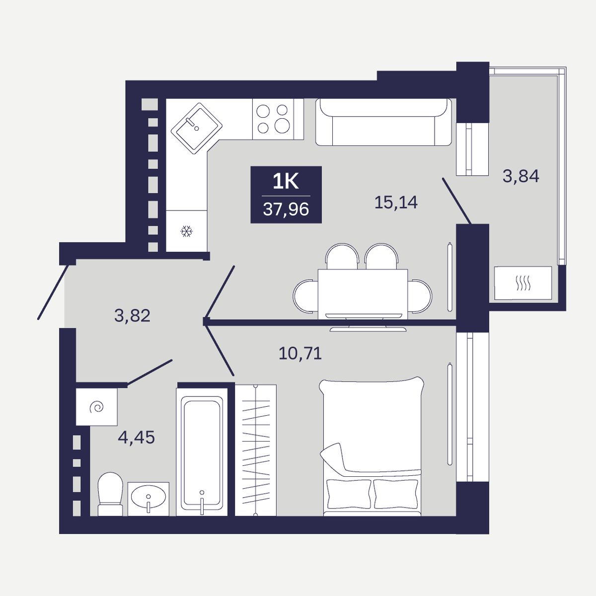 Планировка 1-комн.