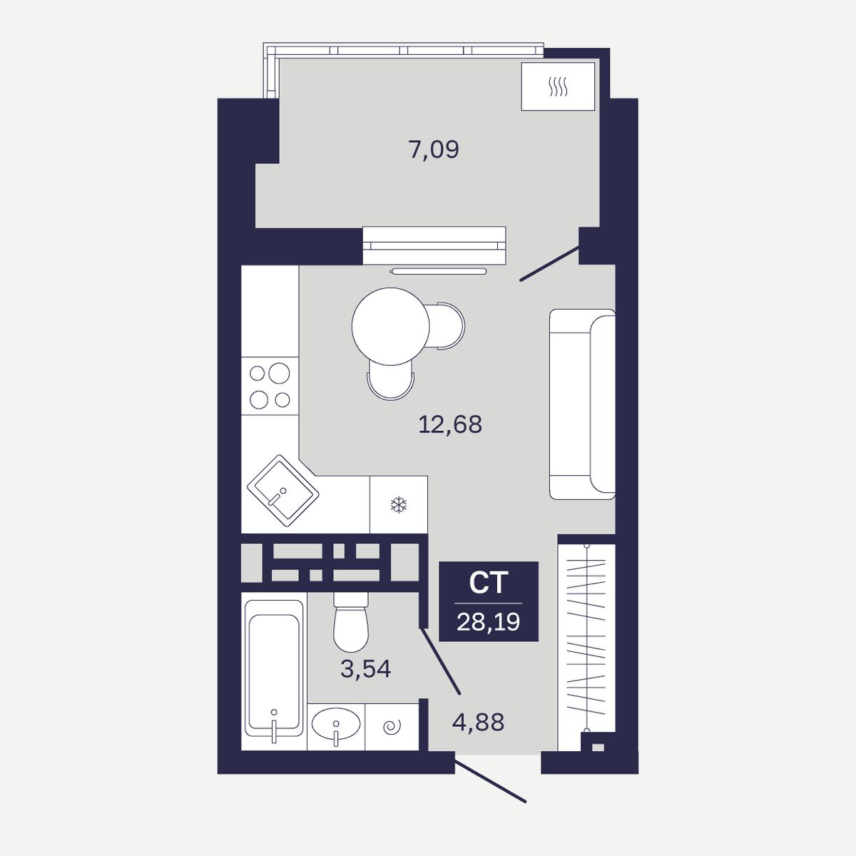 Планировка Студия