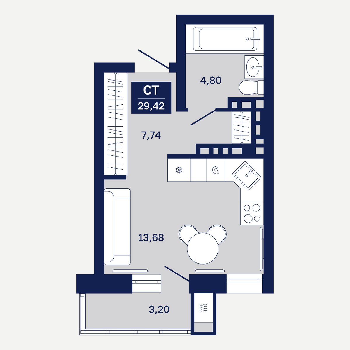 Планировка Студия