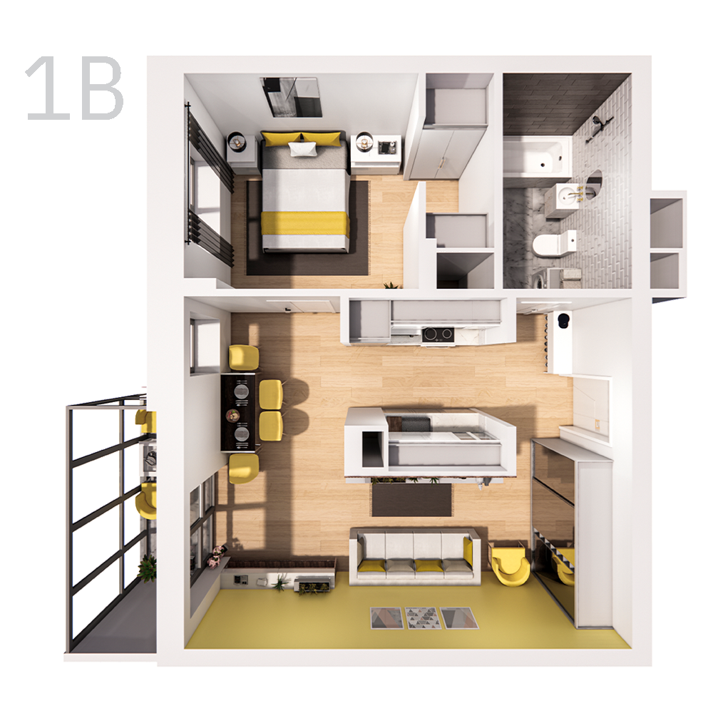 Планировка 1-комн. 3