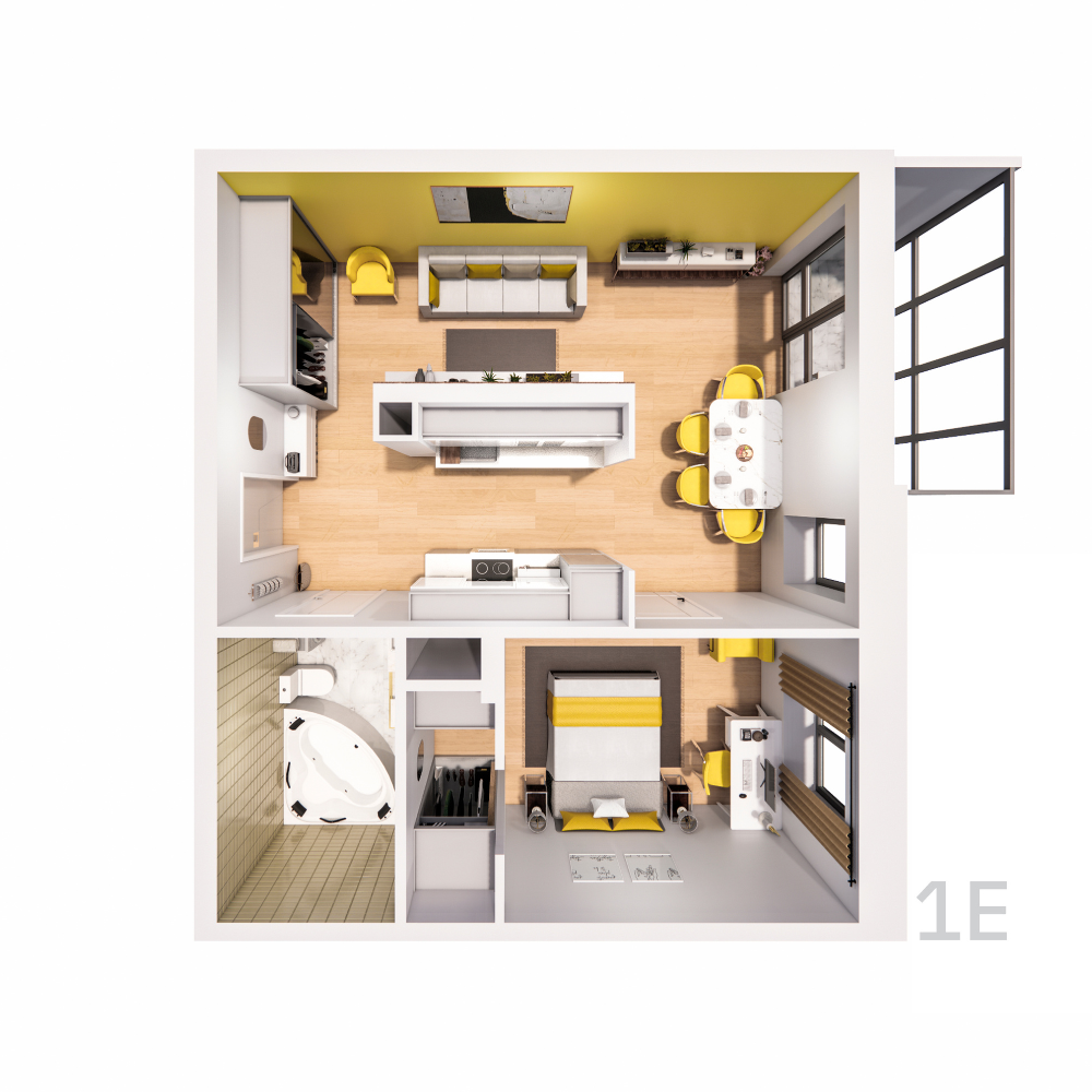 Планировка 1-комн. 3