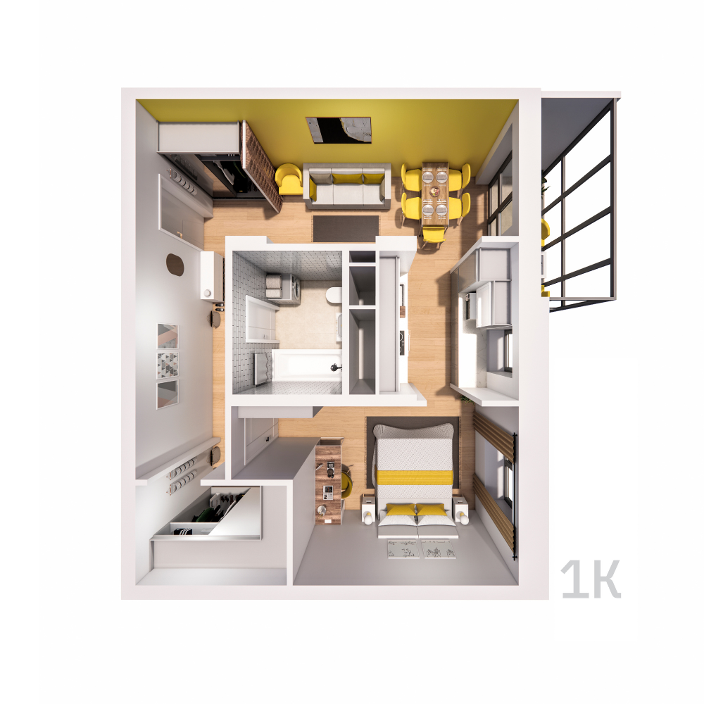 Планировка 1-комн. 3