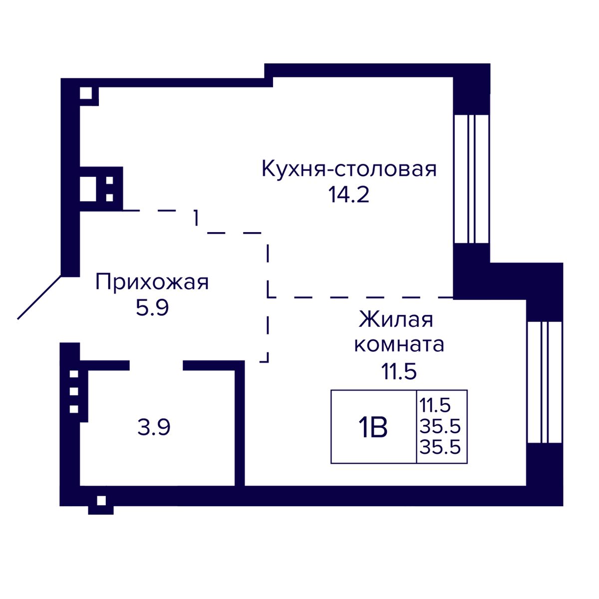 Планировка 1-комн.