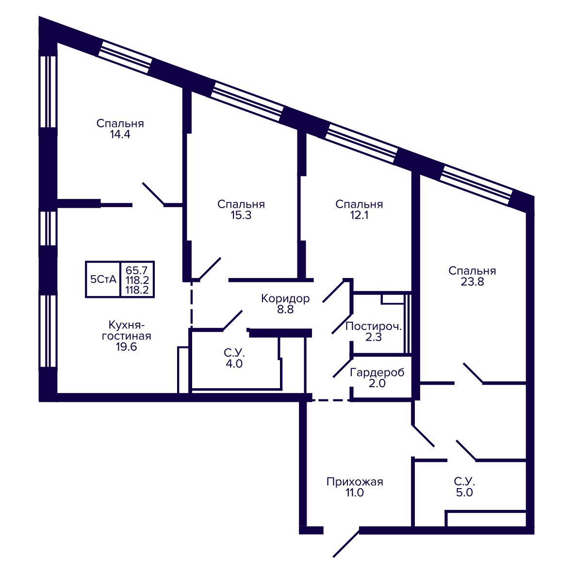 5-комнатная, 118.2 м², № 274 в Сподвижники