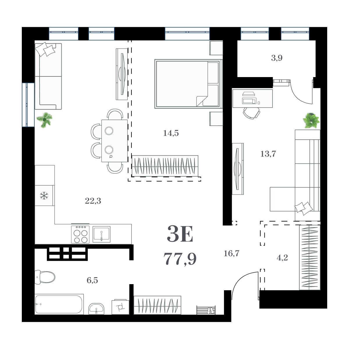 2-комнатная, 81.05 м², № 246 в Амурский