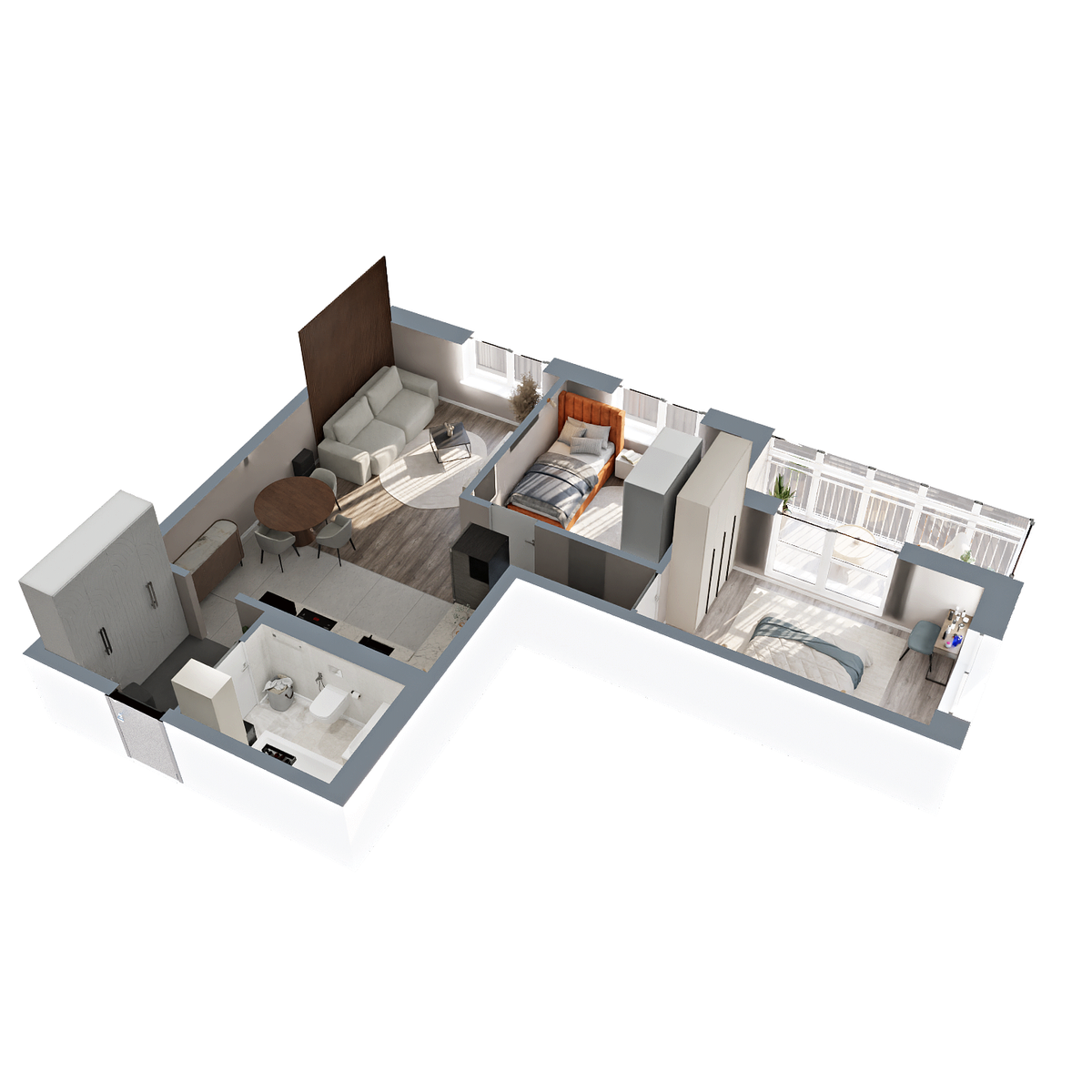 2-комнатная, 63.64 м², № 400 в Меридианы Улисса