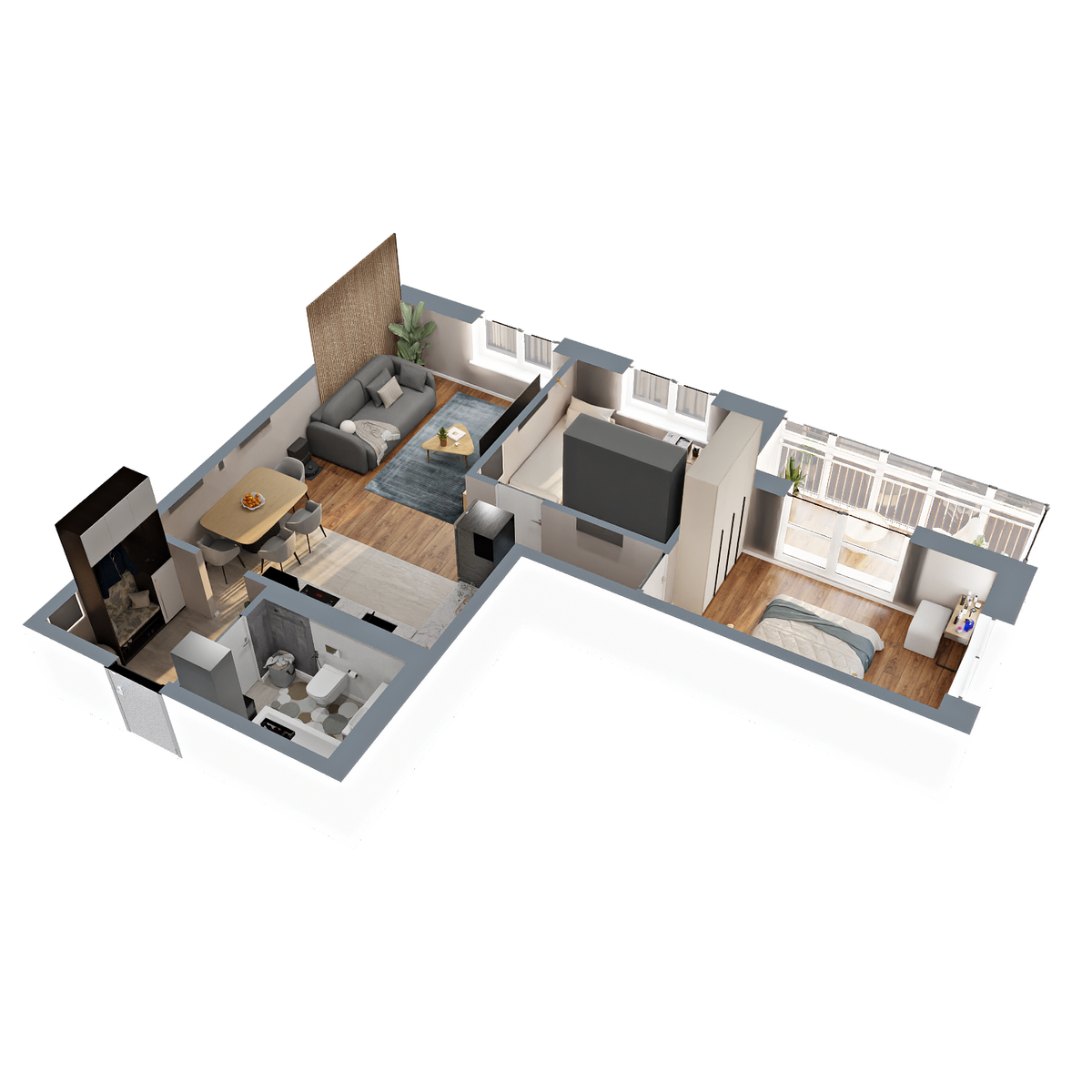 2-комнатная, 63.64 м², № 501 в Меридианы Улисса