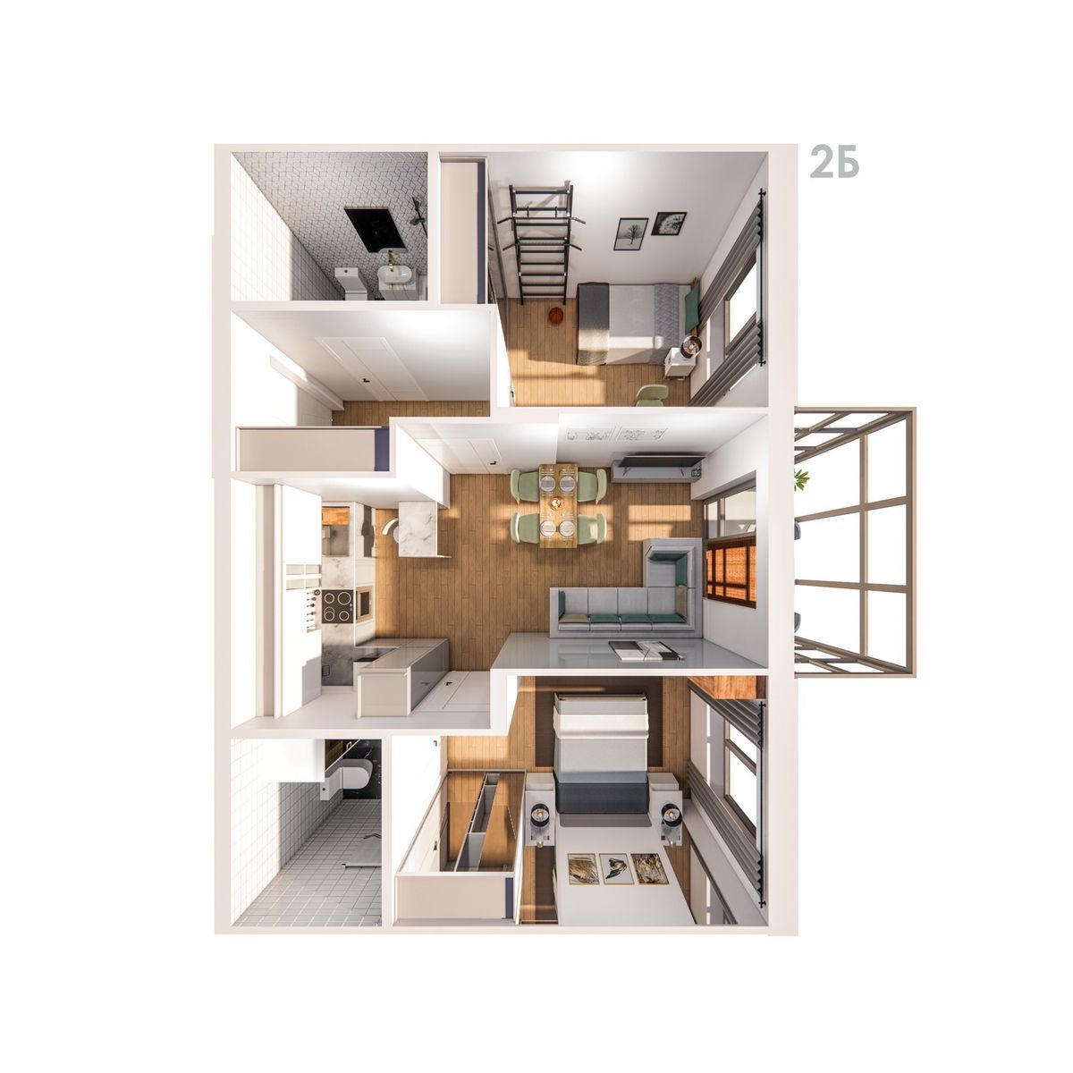 Планировка 2-комн. 4