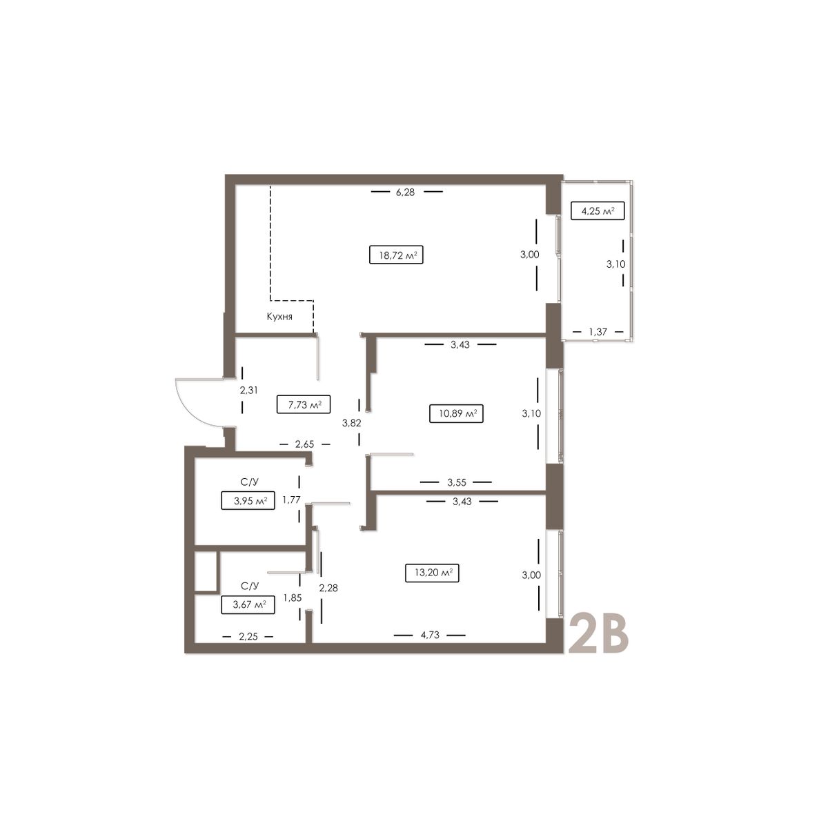 Планировка 2-комн. 6