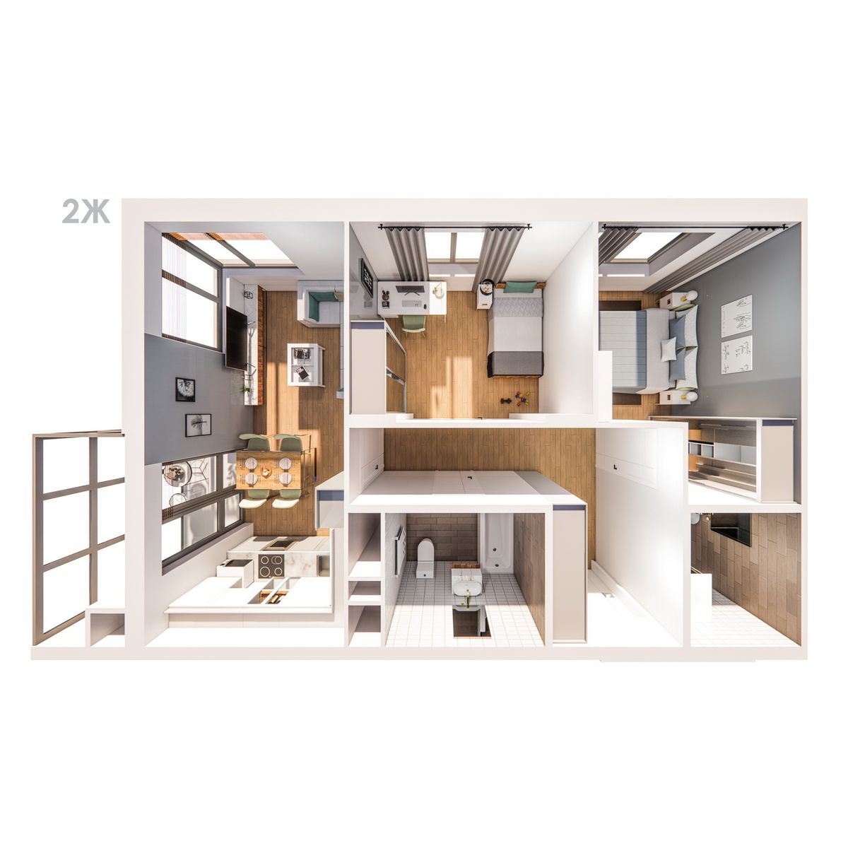 Планировка 2-комн. 6