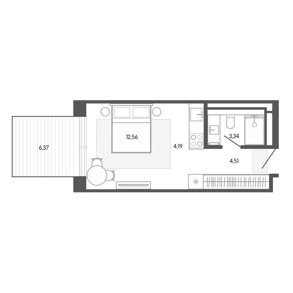 Планировка 30,97 м²