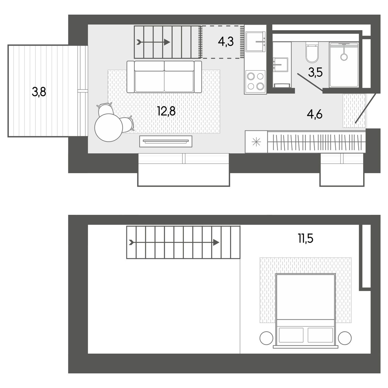 Планировка 40,59 м²