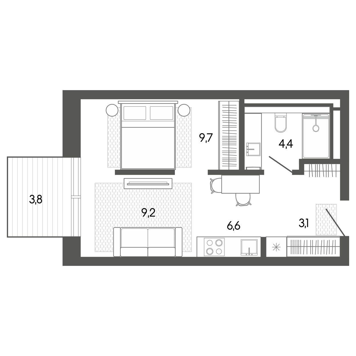 Планировка 37 м²