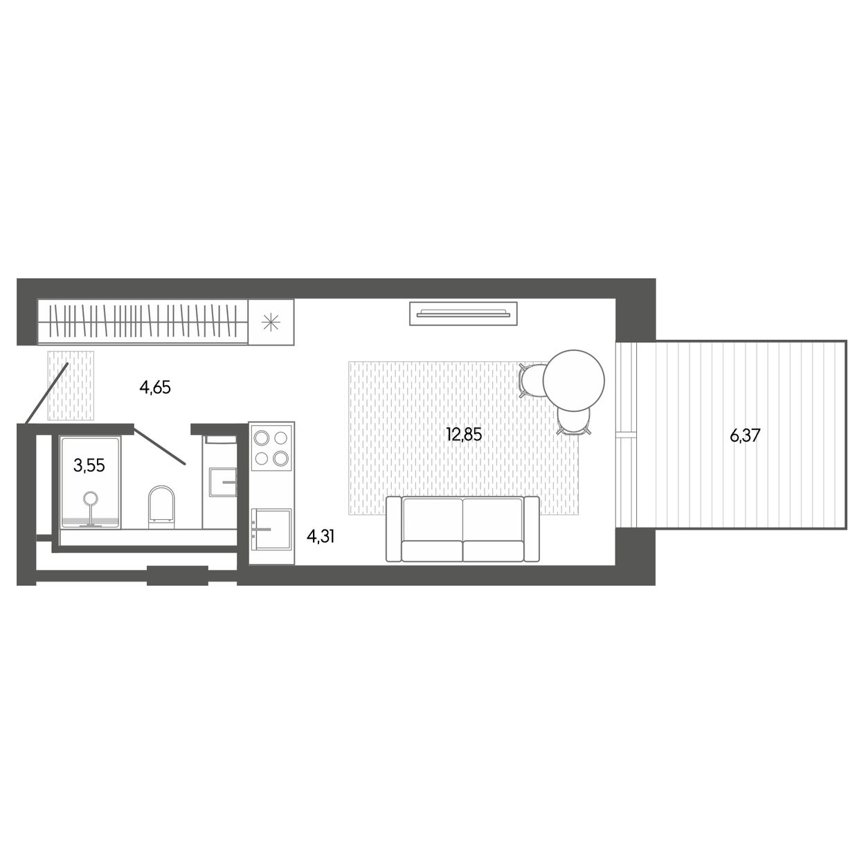 Планировка 31,73 м²