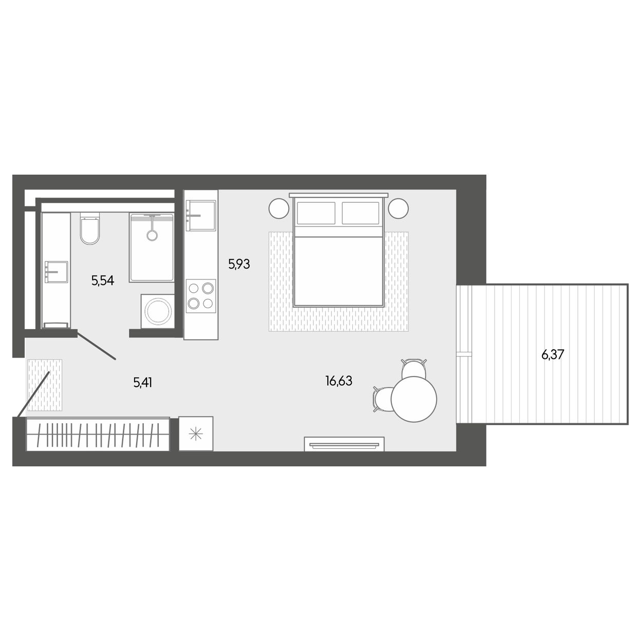 Планировка 39,88 м²