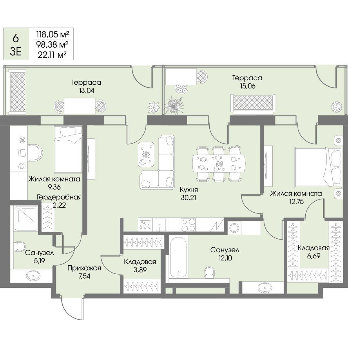 Планировка 2-комн.