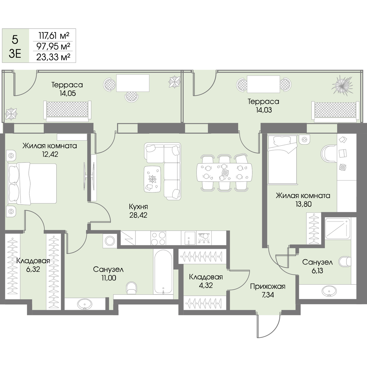 Планировка 2-комн.